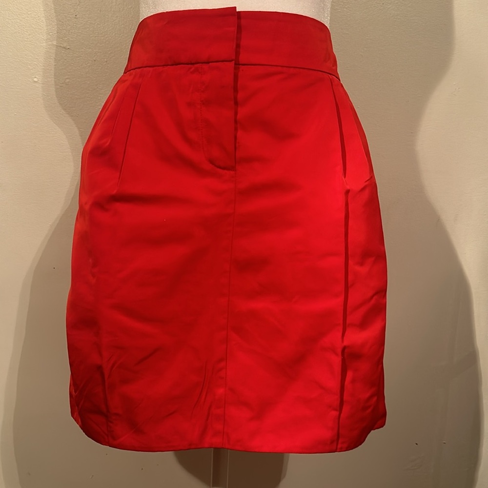 Lida Baday Red Silk Blend Skirt Size 10.
